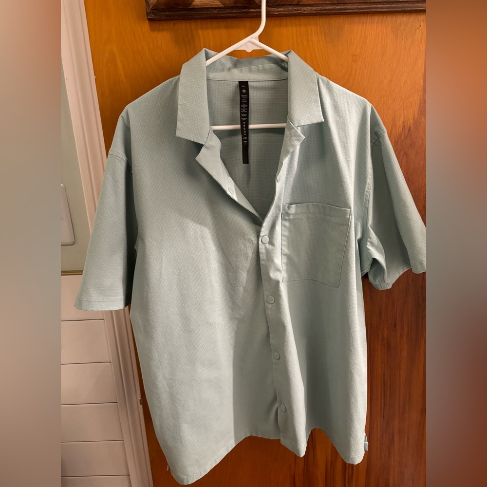 lululemon athletica Light Green Casual Button Down Shirt